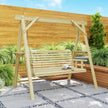 Wooden 3-seater swing bench – image 8