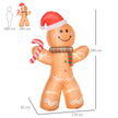 Size diagram of the 8ft gingerbread man Christmas inflatable