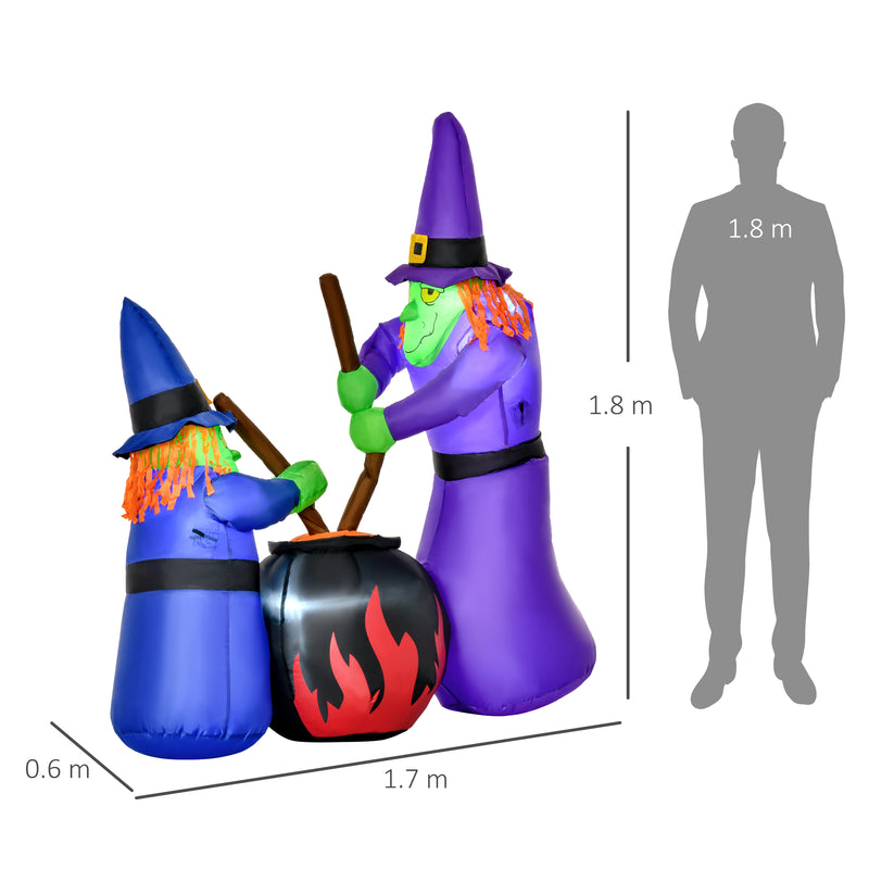 1.8m Inflatable Witches & Cauldron with LED Lights – image 3 of 9