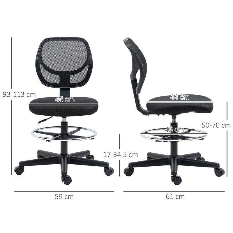 Armless mesh draughtsman chair – image 3
