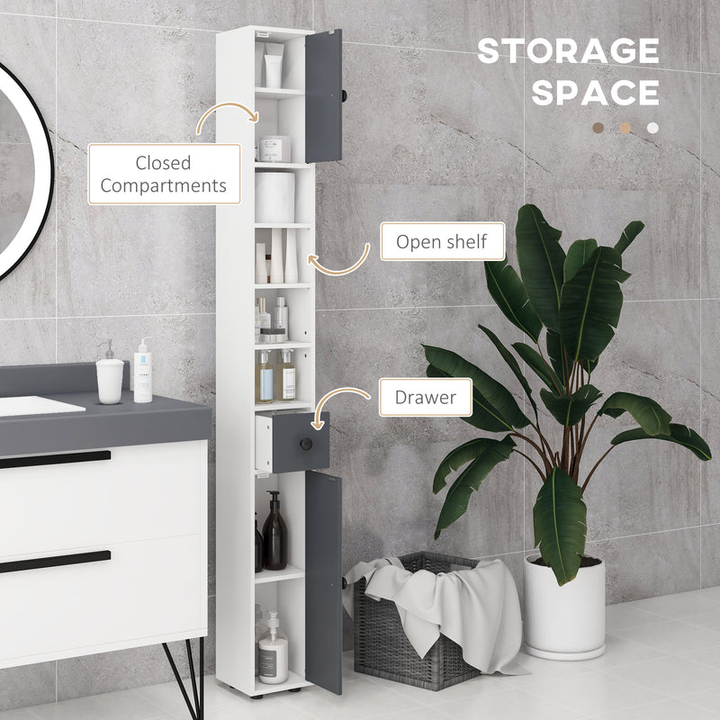 180 cm slim bathroom cabinet – image 4