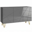 HOMCOM Modern Luxe High Gloss Sideboard, with Hairpin Legs, Grey