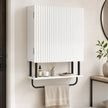 White wavy door wall cabinet – image 9