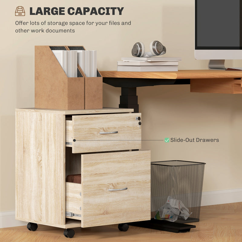 Under-desk 2-drawer filing cabinet – oak – image 4