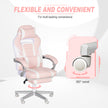 Reclining gaming chair – pink & white – image 6