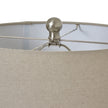 Tall White Beaded Ceramic Table Lamp with Linen Shade – 71cm, additional product view 2