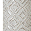 Tall White Beaded Ceramic Table Lamp with Linen Shade – 71cm, additional product view 3