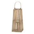 Tapered silo wicker lantern with handle on white