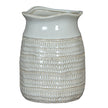 Tava textured off-white ceramic vase, front view