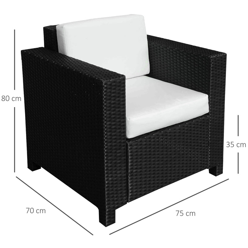 Black rattan garden armchair – image 3
