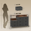 HOMCOM Chest of Eight Drawers, with Charging Station - Brown/Black – view 3