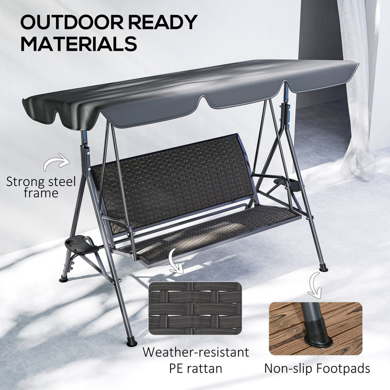 Grey rattan swing seat – image 6