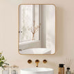 HOMCOM 50.8 x 11.6 x 71 cm Bathroom Mirror Cabinet, Wall Cabinet with Adjustable Shelves, Wall-Mounted or Recessed – view 9