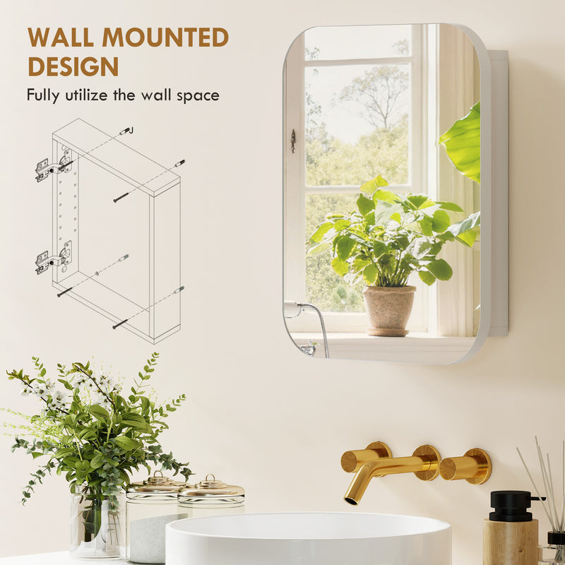 White mirrored bathroom wall cabinet – image 4