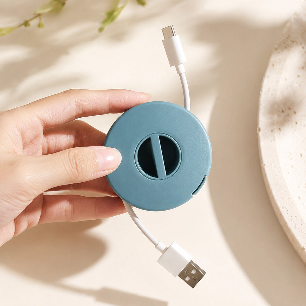 Portable Cable Storage Box for Travel and Office Use