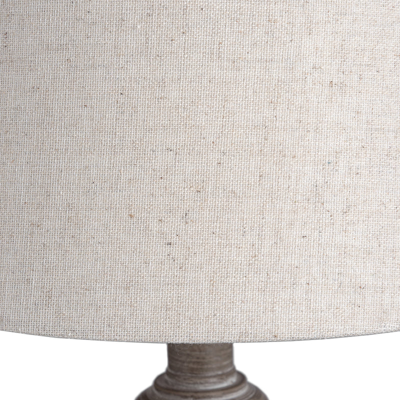 Natural linen drum shade close-up
