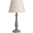 Teos whitewashed wooden table lamp with linen shade