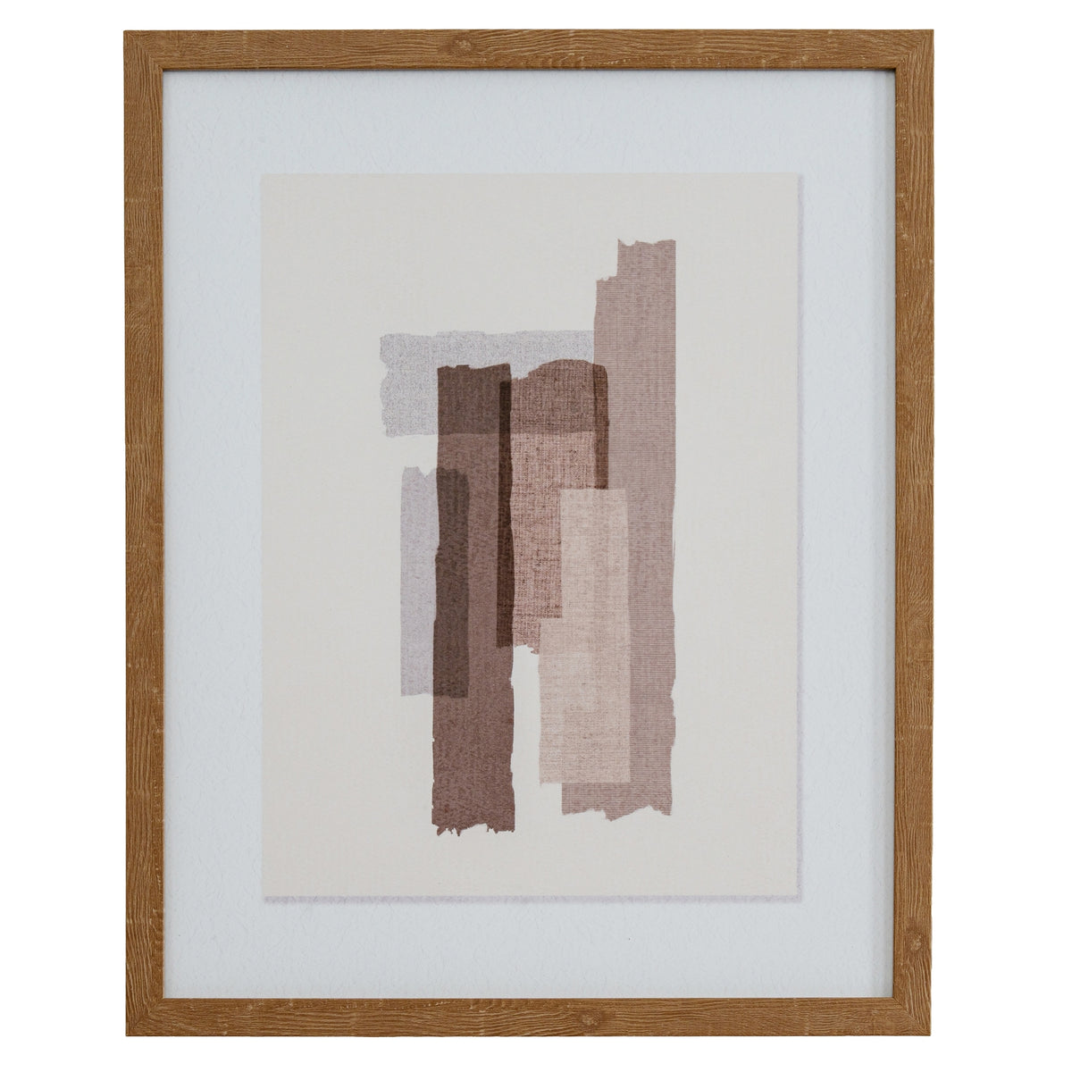 Terran abstract art in a wooden frame, front view