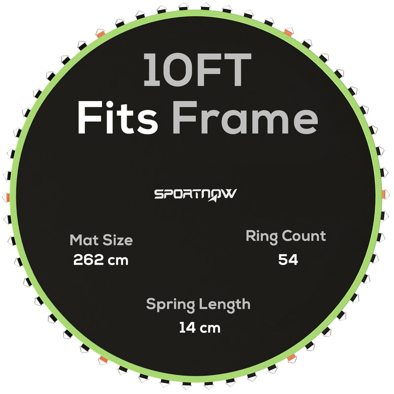 Green 10ft round trampoline replacement mat with 54 V-rings and spring pull tool