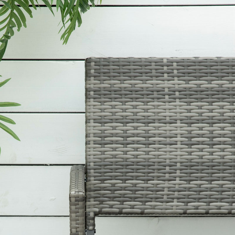 Grey rattan garden bench – image 7