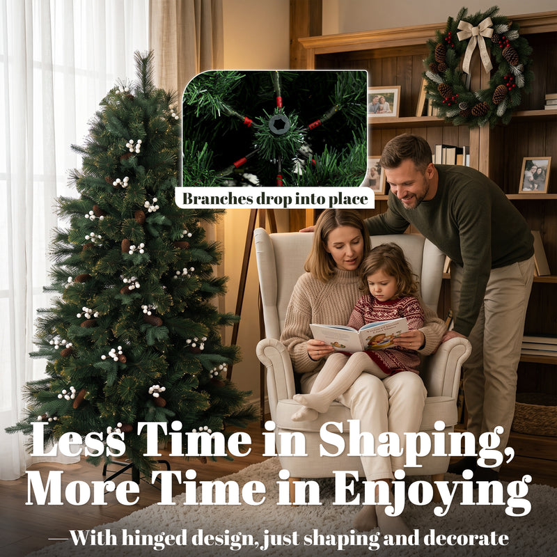 5ft fir Christmas tree with berries – image 6