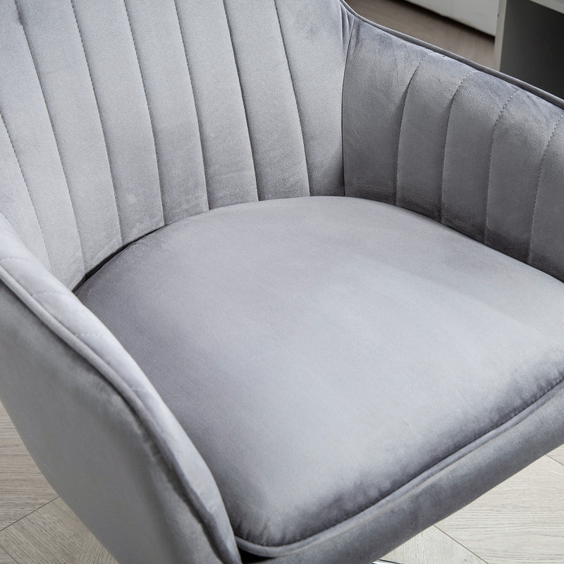 Velvet tub office chair – grey – image 9