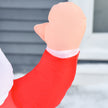 Close-up of a decorative detail on the 4ft sitting Santa