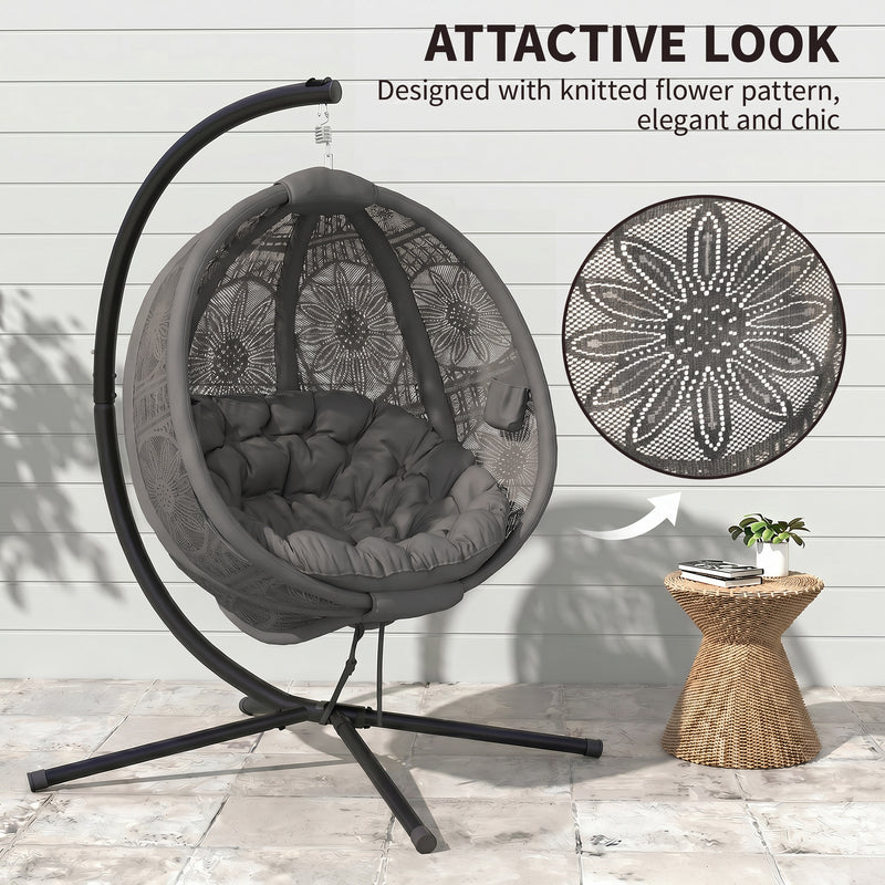 Charcoal round egg chair – image 5