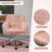 Vinsetto Faux Fur Desk Chair, Rolling Swivel Makeup Chair with Adjustable Height, Armrets for Home Office, Bedroom, Pink – view 4