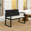 Beige rattan garden bench – image 9
