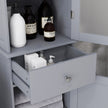 Tall slim grey bathroom cabinet – image 8