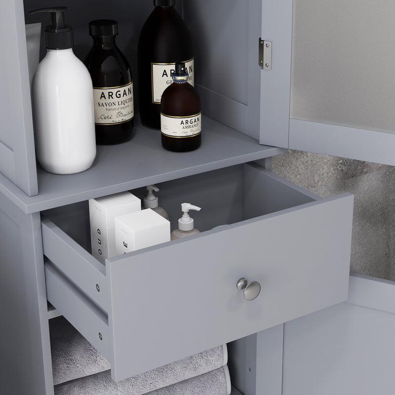 Tall slim grey bathroom cabinet – image 8