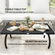 PE rattan garden coffee table black – image 5