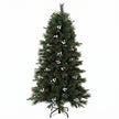 5ft green fir Christmas tree decorated with white berries and red berry ornaments