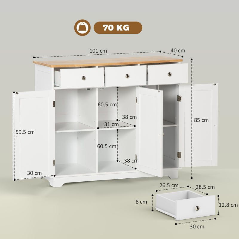 White rubberwood-top sideboard – image 3