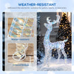 Close-up of the reindeer frame and light strands