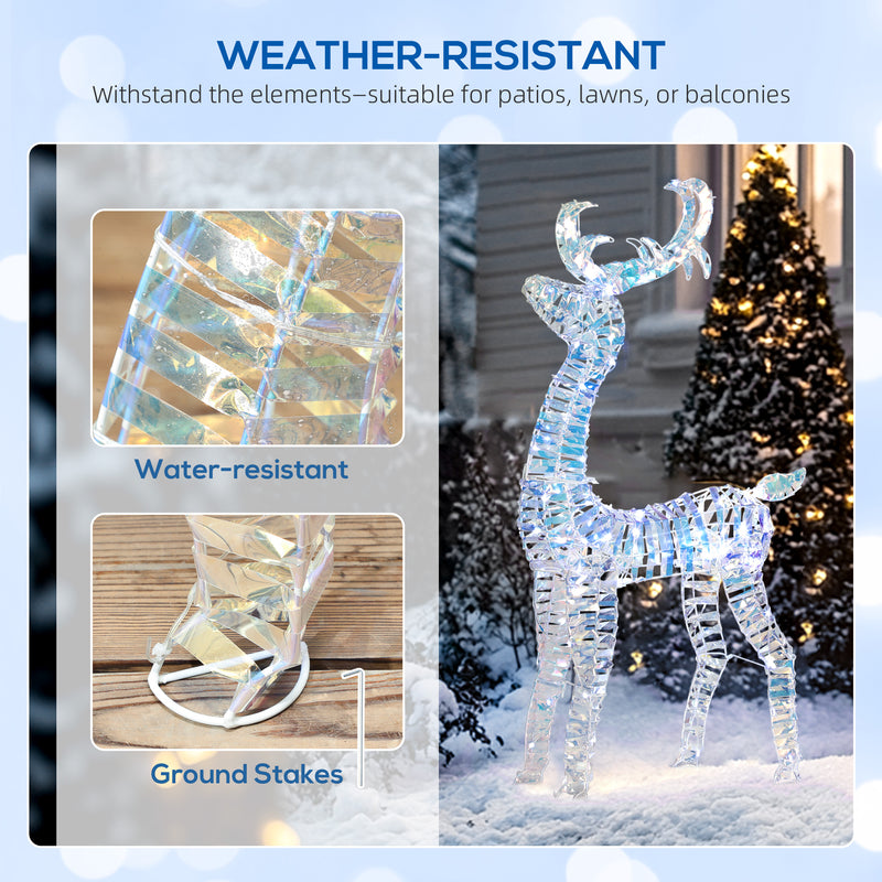 Close-up of the reindeer frame and light strands