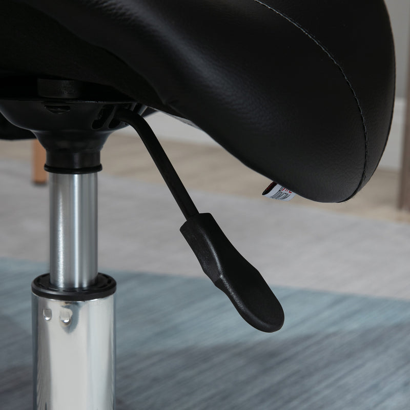 Black curved salon stool – image 9