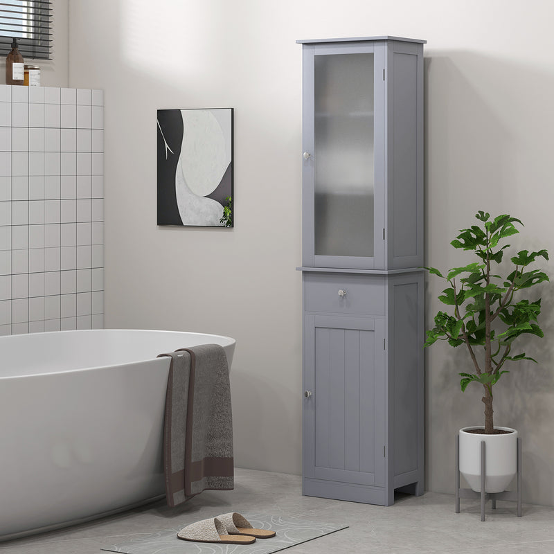 Tall slim grey bathroom cabinet – image 2
