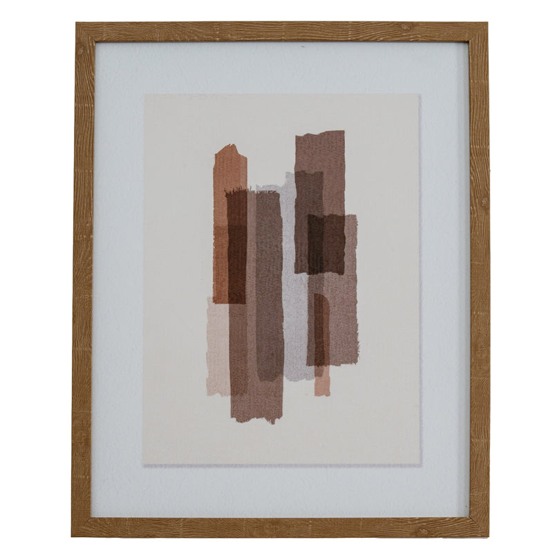 Tydis abstract art in a wooden frame, front view