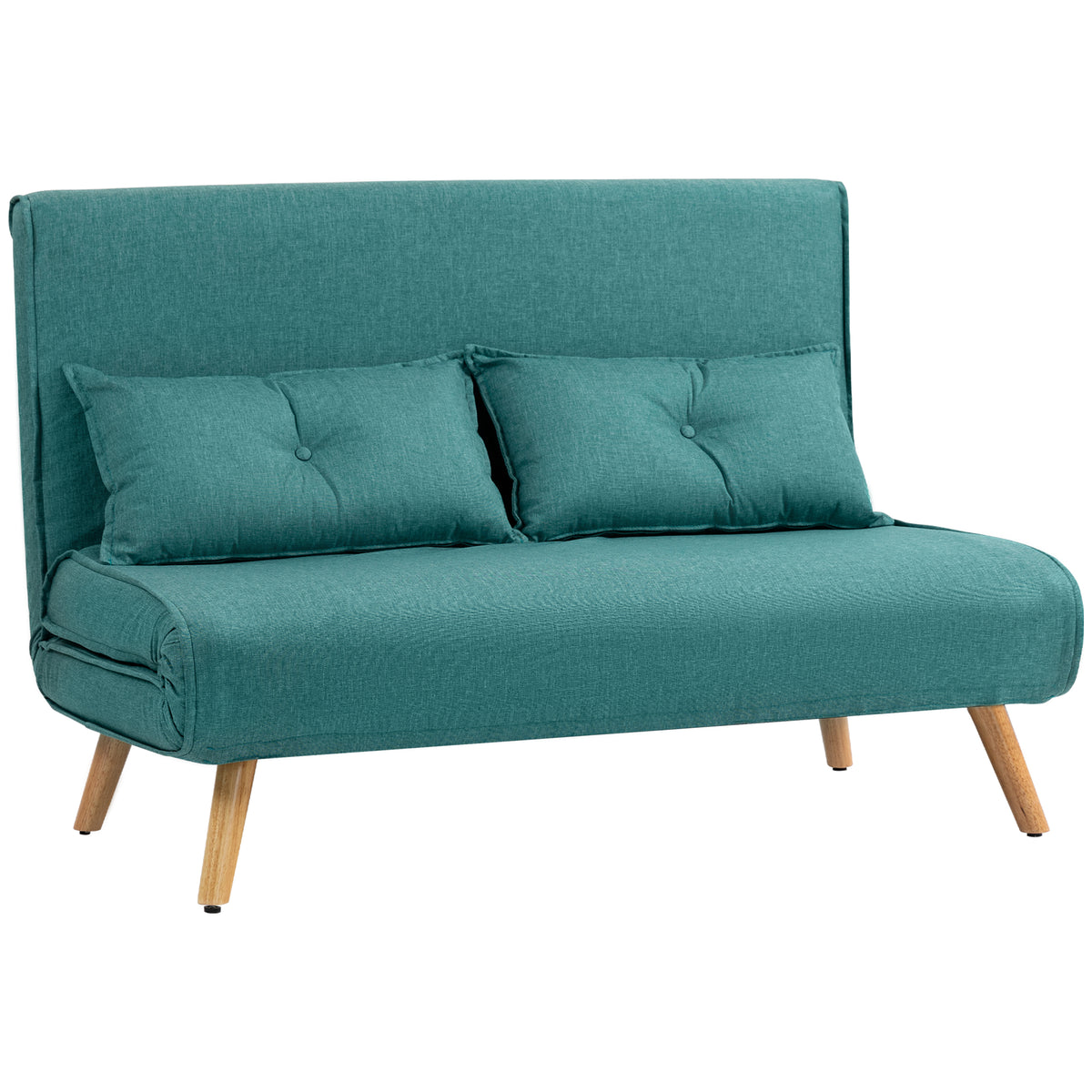 120 cm Click-Clack Sofa Bed with 5-Position Back – Green