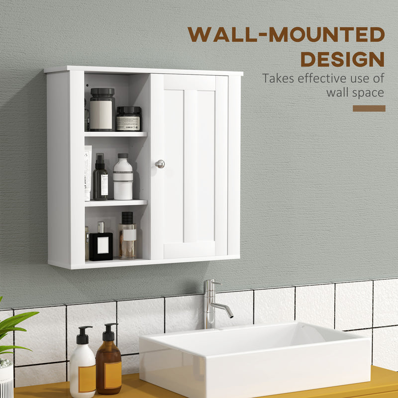 White wall bathroom cabinet with side shelves – image 4