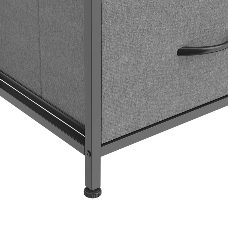 HOMCOM Chest of Drawers, Dresser with 5 Fabric Drawers, Tall Storage Unit with 4 Pockets and 2 Hooks Steel Frame – view 10