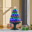 HOMCOM 3 Feet Prelit Artificial Christmas Tree with Multi-Coloured Fibre Optic LED Light, Holiday Home Xmas Decoration – view 2
