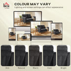 2 Seater Sofa, 140 cm Loveseat Sofa with Spring Cushions, Metal Legs, 2 Pillows, Dark Grey