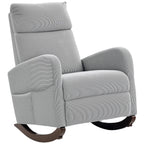 Corduroy Rocking Armchair - Grey