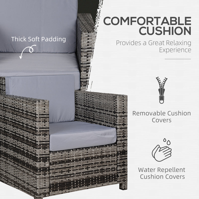 Mixed grey rattan armchair – image 5