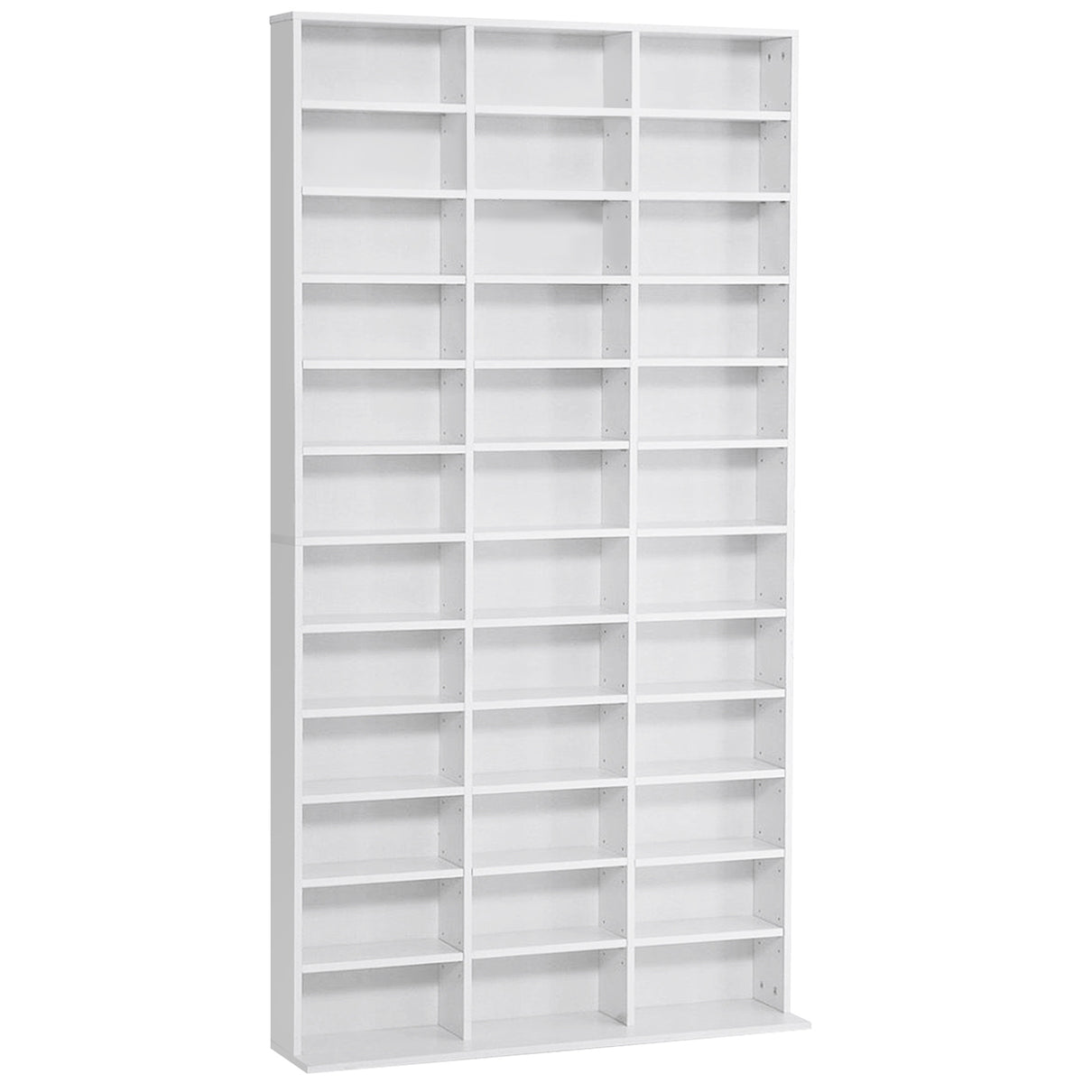 195 cm 33-Compartment Adjustable Media Storage Unit – White