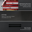Two-Part Rolling Tool Chest with 5 Drawers & Lockable Cabinet – Black/Red – image 7 of 9