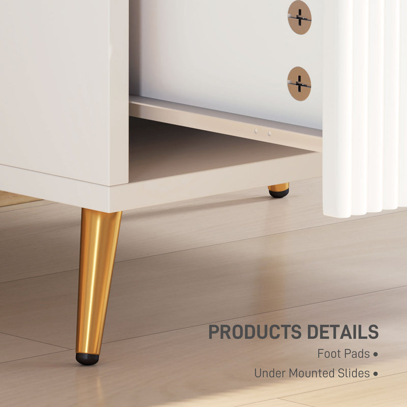 White 2-drawer bedside table – image 6